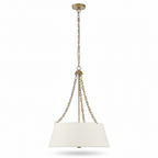 Andalucia Linen Shade Gold Pendant Light