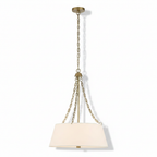 Andalucia Linen Shade Gold Pendant Light